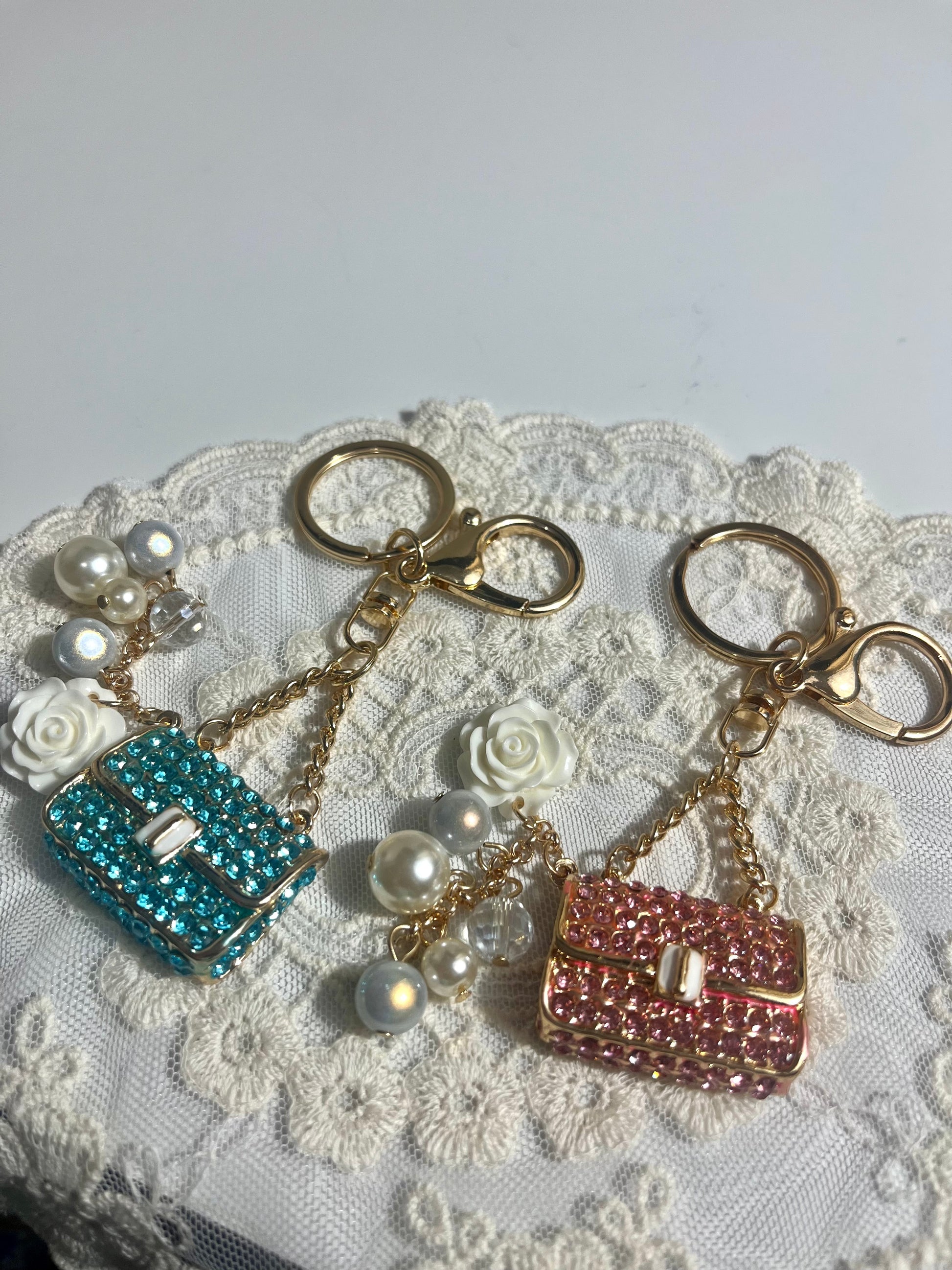 Rhinestone Purse Key Chain