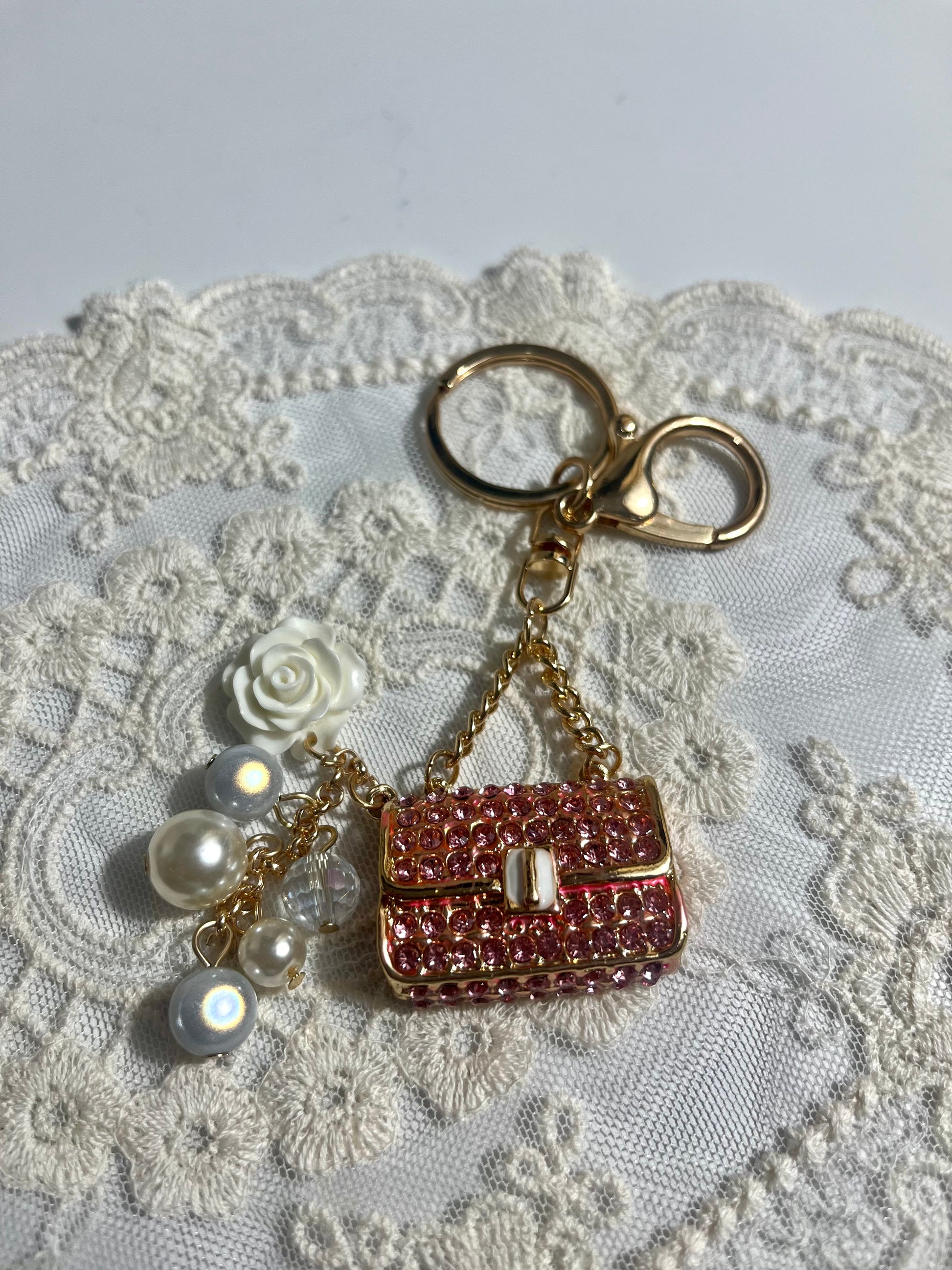 Rhinestone Purse Key Chain